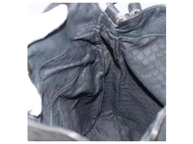 Gucci Bamboo Schultertasche Leder 2way Schwarz Silber Auth ka3910 - Ansicht 19