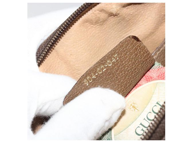 Borsa Sherry Line GG Supreme Web di GUCCI in PVC beige e oro 904 02 047 Auth 175286 D'oro - vista 12