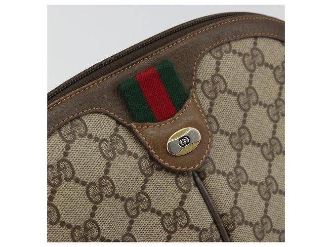 Borsa Sherry Line GG Supreme Web di GUCCI in PVC beige e oro 904 02 047 Auth 175286 D'oro - vista 18