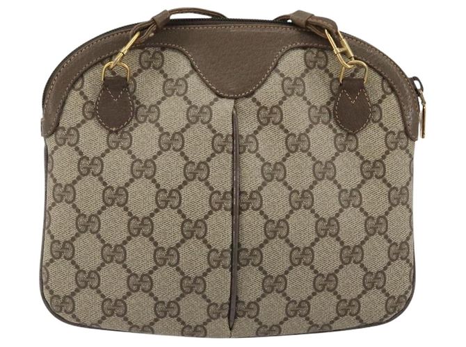 Borsa Sherry Line GG Supreme Web di GUCCI in PVC beige e oro 904 02 047 Auth 175286 D'oro - vista 2