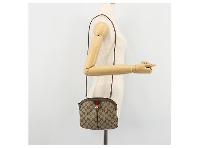 Borsa Sherry Line GG Supreme Web di GUCCI in PVC beige e oro 904 02 047 Auth 175286 D'oro - vista 22