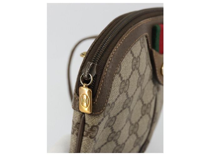 Borsa Sherry Line GG Supreme Web di GUCCI in PVC beige e oro 904 02 047 Auth 175286 D'oro - vista 9
