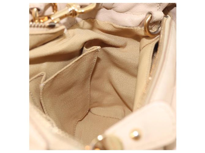 Borsa a mano Vala in pelle 2 in 1 avorio e oro Auth BA12126A di Salvatore Ferragamo - vista 25