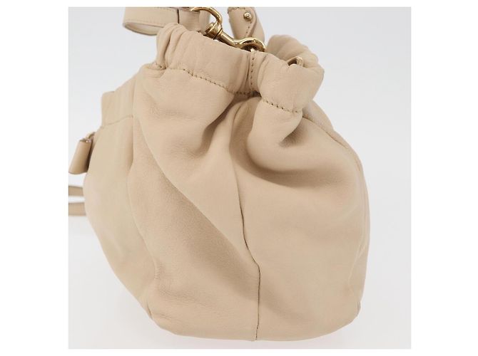 Borsa a mano Vala in pelle 2 in 1 avorio e oro Auth BA12126A di Salvatore Ferragamo - vista 3