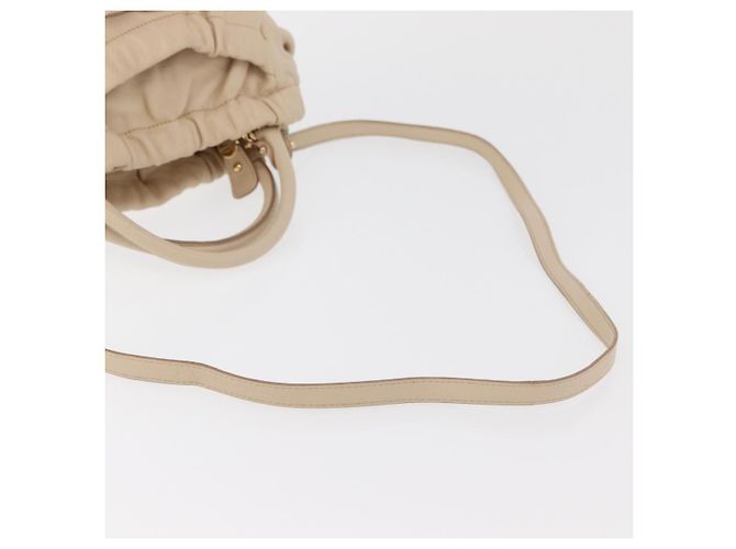Borsa a mano Vala in pelle 2 in 1 avorio e oro Auth BA12126A di Salvatore Ferragamo - vista 8