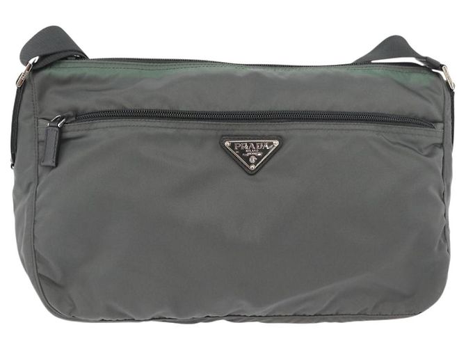 Borsa a Spalla PRADA in Nylon Verde Argento Autentica mr2330 - vista 13