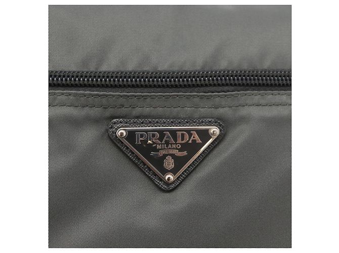 Borsa a Spalla PRADA in Nylon Verde Argento Autentica mr2330 - vista 17