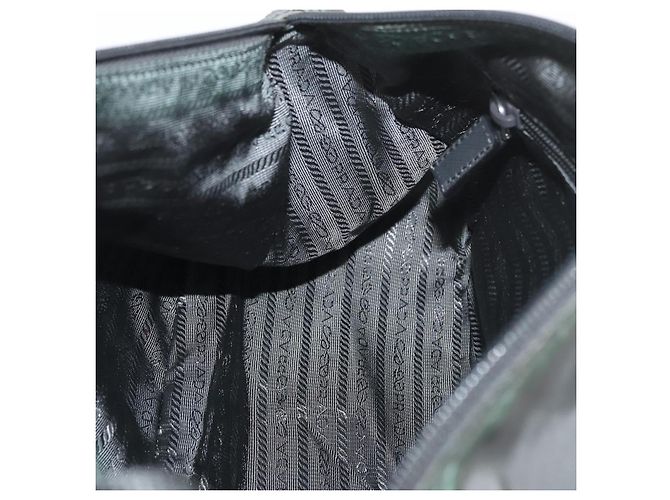 Borsa a Spalla PRADA in Nylon Verde Argento Autentica mr2330 - vista 20