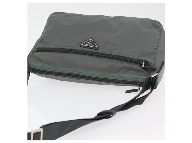 Borsa a Spalla PRADA in Nylon Verde Argento Autentica mr2330 - vista 6