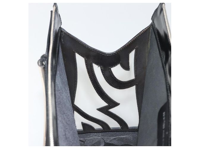 Borsa tote in pelle nera e argento Salvatore Ferragamo Auth YKZ1497 Nero - vista 11