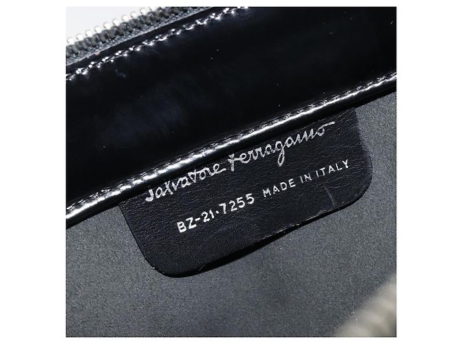 Borsa tote in pelle nera e argento Salvatore Ferragamo Auth YKZ1497 Nero - vista 12