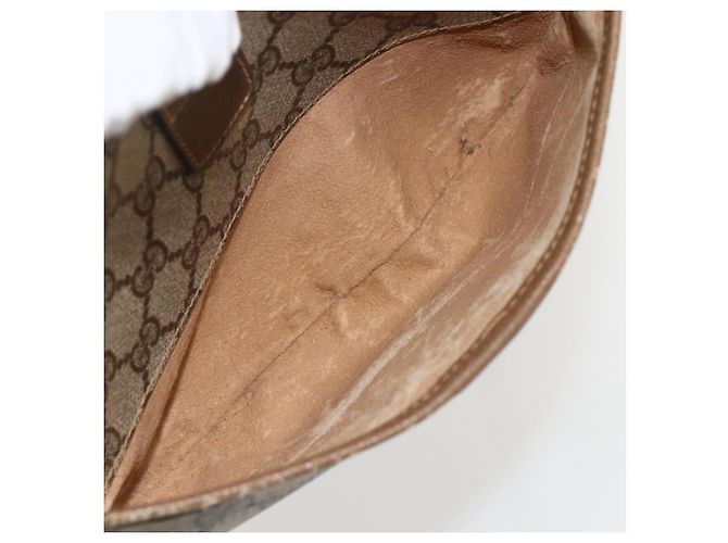 GUCCI GG Supreme Web Sherry Line Bag PVC Beige Gold 89 02 032 Auth 175961 Golden - view 11