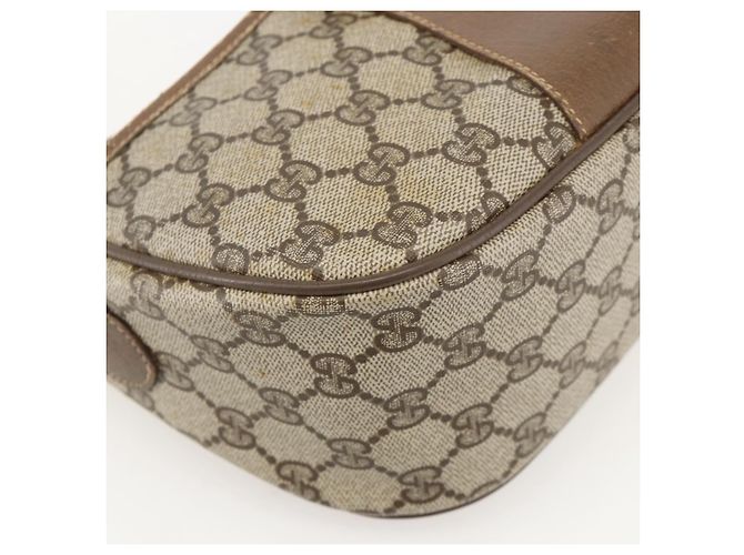 GUCCI GG Supreme Web Sherry Line Bag PVC Beige Gold 89 02 032 Auth 175961 Golden - view 15