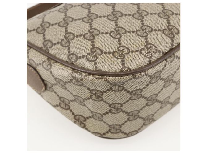 GUCCI GG Supreme Web Sherry Line Bag PVC Beige Gold 89 02 032 Auth 175961 Golden - view 17
