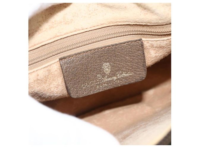 GUCCI GG Supreme Web Sherry Line Bag PVC Beige Gold 89 02 032 Auth 175961 Golden - view 18