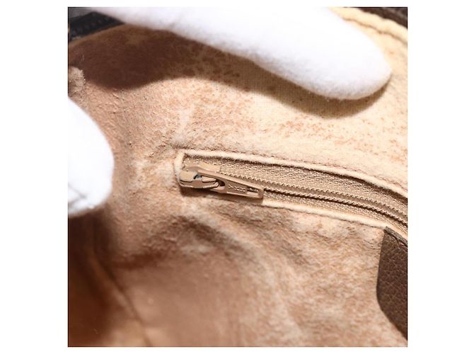 GUCCI GG Supreme Web Sherry Line Bag PVC Beige Gold 89 02 032 Auth 175961 Golden - view 21