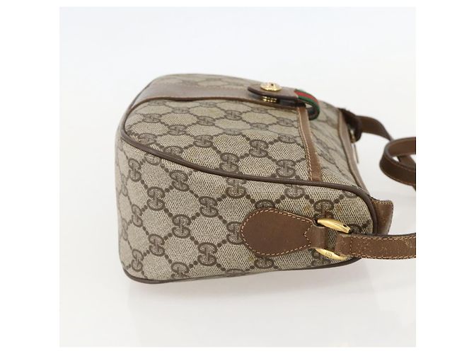 GUCCI GG Supreme Web Sherry Line Bag PVC Beige Gold 89 02 032 Auth 175961 Golden - view 4