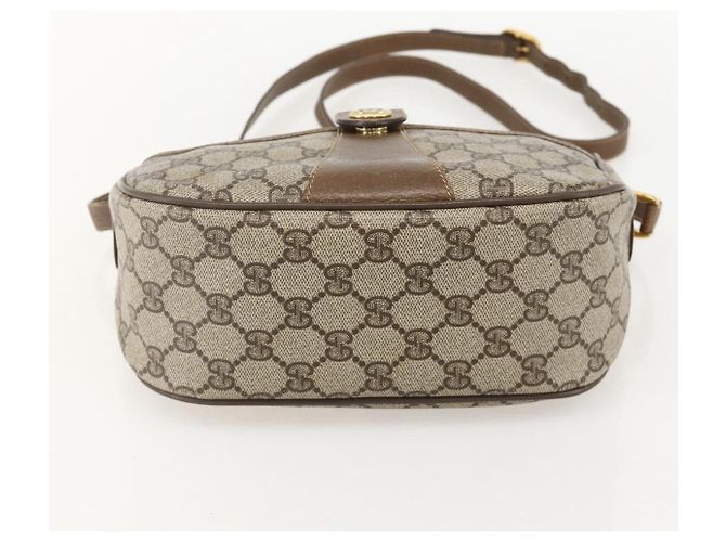 GUCCI GG Supreme Web Sherry Line Bag PVC Beige Gold 89 02 032 Auth 175961 Golden - view 5
