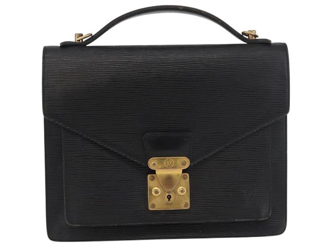 LOUIS VUITTON Borsa a Mano Epi Monceau 28 Nera M52122 LV Auth 176555 Nero - vista 13