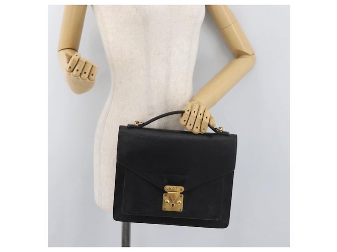 LOUIS VUITTON Borsa a Mano Epi Monceau 28 Nera M52122 LV Auth 176555 Nero - vista 24