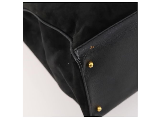 Borsa a mano in suede GUCCI Bamboo 2way Nero Oro 002 2855 0322 0 Auth bs34248 D'oro - vista 16