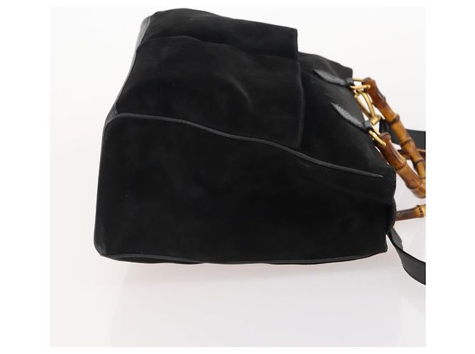 Borsa a mano in suede GUCCI Bamboo 2way Nero Oro 002 2855 0322 0 Auth bs34248 D'oro - vista 4