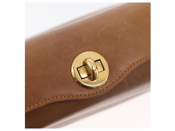 Borsa a mano GUCCI in pelle marrone dorato Auth ka3873 D'oro - vista 10