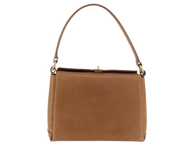 Borsa a mano GUCCI in pelle marrone dorato Auth ka3873 D'oro - vista 13