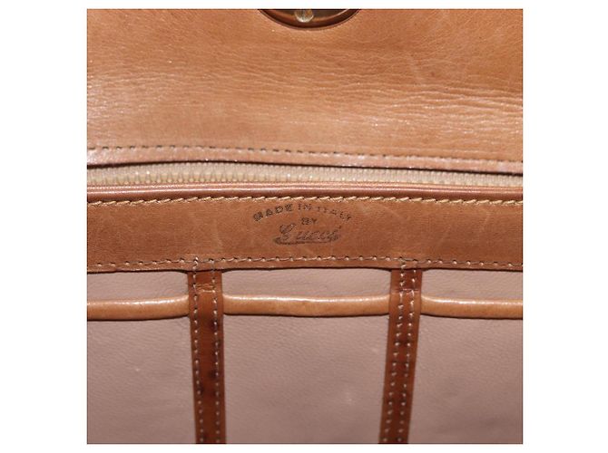 Borsa a mano GUCCI in pelle marrone dorato Auth ka3873 D'oro - vista 17