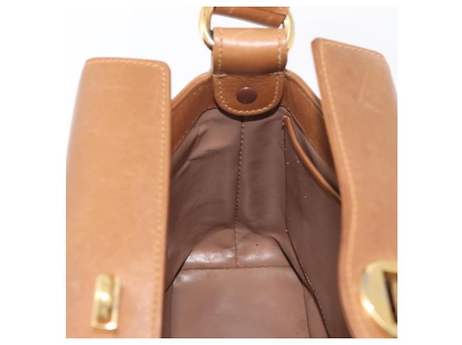 Borsa a mano GUCCI in pelle marrone dorato Auth ka3873 D'oro - vista 19