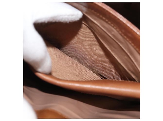 Borsa a mano GUCCI in pelle marrone dorato Auth ka3873 D'oro - vista 21