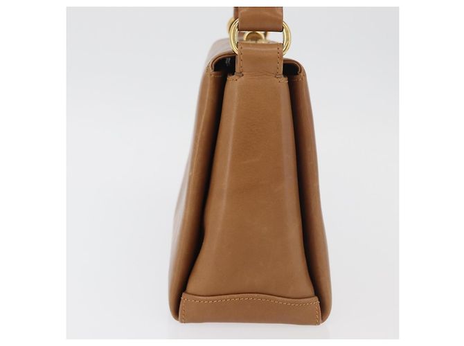 Borsa a mano GUCCI in pelle marrone dorato Auth ka3873 D'oro - vista 4