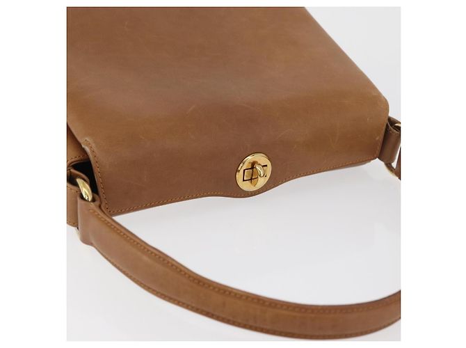 Borsa a mano GUCCI in pelle marrone dorato Auth ka3873 D'oro - vista 6