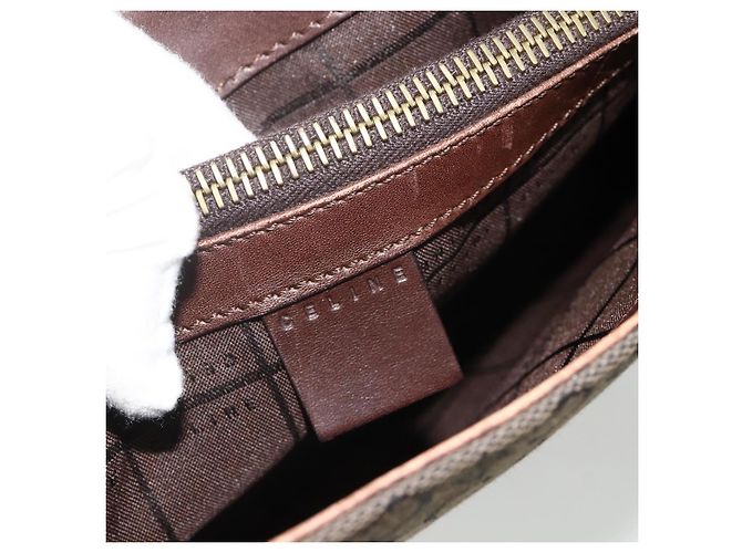 Céline Borsa a mano in tela Macadam C di CELINE marrone e oro Auth 175163 D'oro - vista 10
