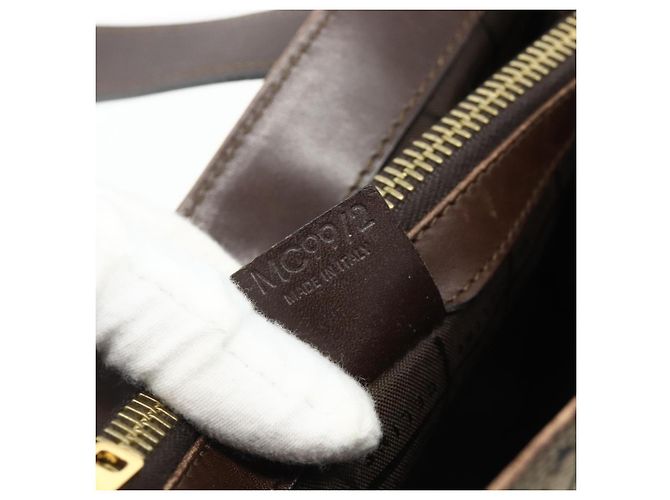 Céline Borsa a mano in tela Macadam C di CELINE marrone e oro Auth 175163 D'oro - vista 12