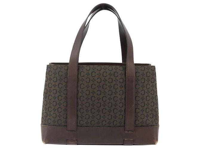 Céline Borsa a mano in tela Macadam C di CELINE marrone e oro Auth 175163 D'oro - vista 13