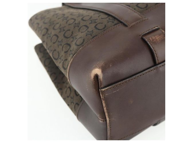 Céline Borsa a mano in tela Macadam C di CELINE marrone e oro Auth 175163 D'oro - vista 14