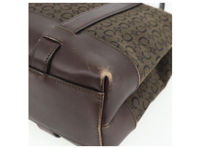 Céline Borsa a mano in tela Macadam C di CELINE marrone e oro Auth 175163 D'oro - vista 15