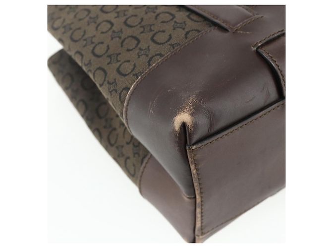Céline Borsa a mano in tela Macadam C di CELINE marrone e oro Auth 175163 D'oro - vista 16
