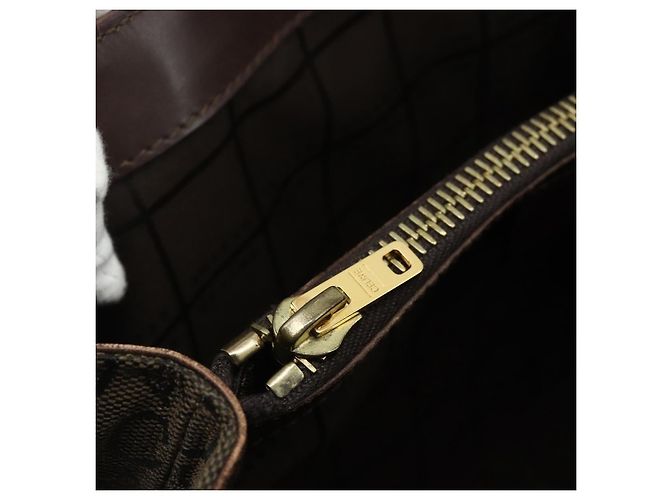 Céline Borsa a mano in tela Macadam C di CELINE marrone e oro Auth 175163 D'oro - vista 19