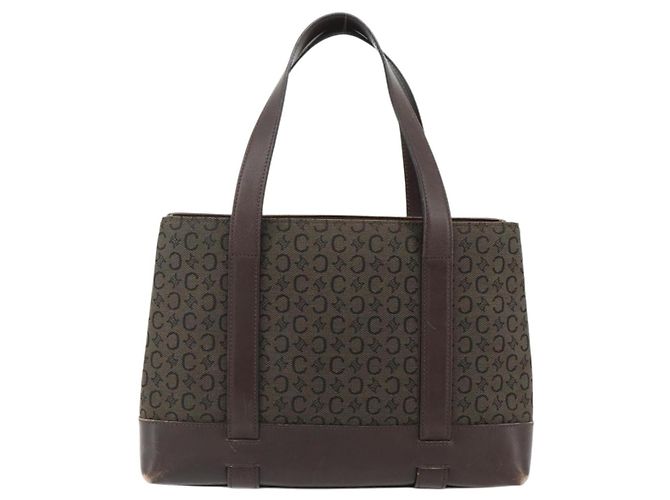 Céline Borsa a mano in tela Macadam C di CELINE marrone e oro Auth 175163 D'oro - vista 2