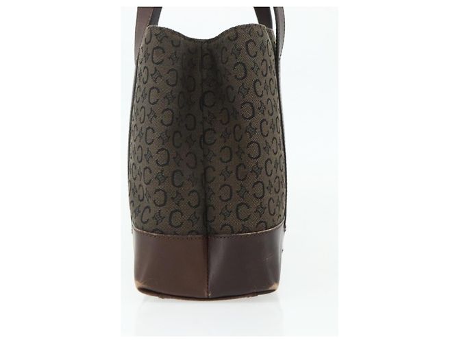 Céline Borsa a mano in tela Macadam C di CELINE marrone e oro Auth 175163 D'oro - vista 4