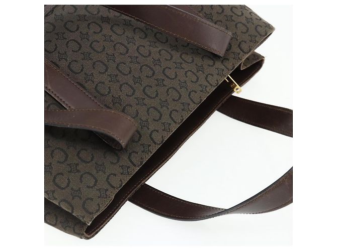 Céline Borsa a mano in tela Macadam C di CELINE marrone e oro Auth 175163 D'oro - vista 6
