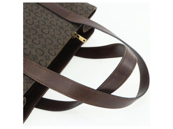 Céline Borsa a mano in tela Macadam C di CELINE marrone e oro Auth 175163 D'oro - vista 7