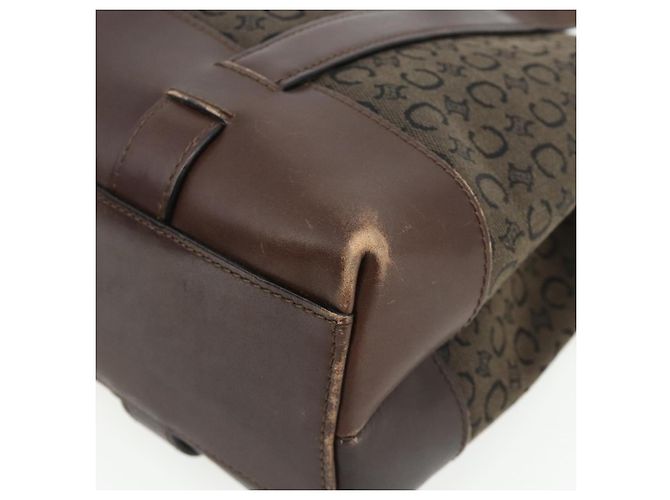 Céline Borsa a mano in tela Macadam C di CELINE marrone e oro Auth 175163 D'oro - vista 9