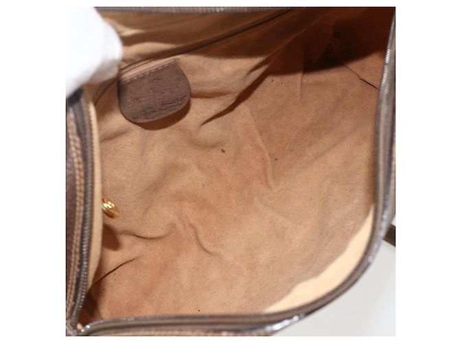 Borsa Sherry Line GG Supreme Web di GUCCI in PVC beige e oro 001 113 6472 Auth 175628 D'oro - vista 10