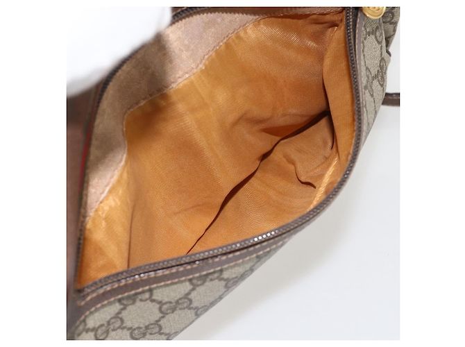 Borsa Sherry Line GG Supreme Web di GUCCI in PVC beige e oro 001 113 6472 Auth 175628 D'oro - vista 11