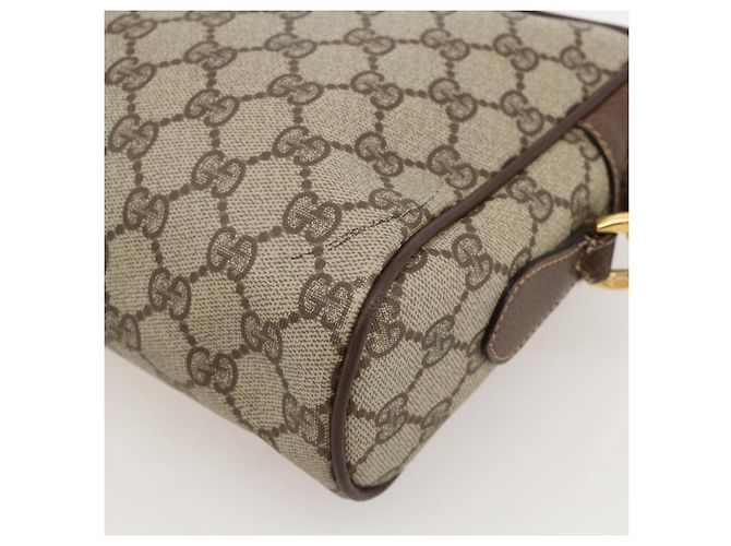 Borsa Sherry Line GG Supreme Web di GUCCI in PVC beige e oro 001 113 6472 Auth 175628 D'oro - vista 16