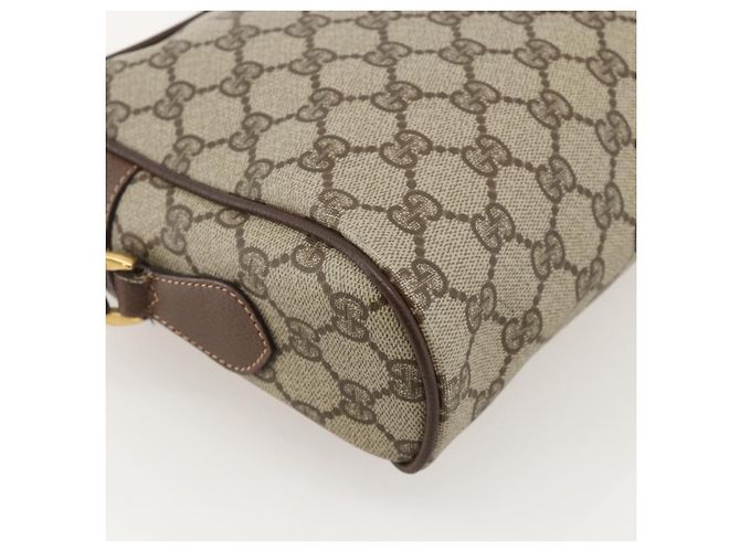 Borsa Sherry Line GG Supreme Web di GUCCI in PVC beige e oro 001 113 6472 Auth 175628 D'oro - vista 17