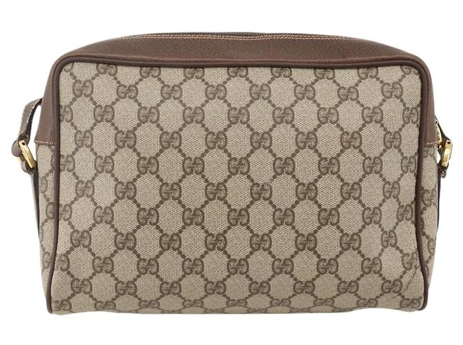 Borsa Sherry Line GG Supreme Web di GUCCI in PVC beige e oro 001 113 6472 Auth 175628 D'oro - vista 2